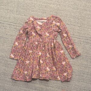 Boden Pink Floral Long Sleeve Kids Dress